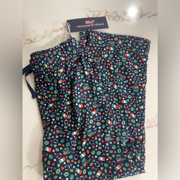 Vineyard Vines Boys Kids Poly Knit Lounge Pants Irish Deep Bay Size 6 Loungewear - Picture 4 of 5